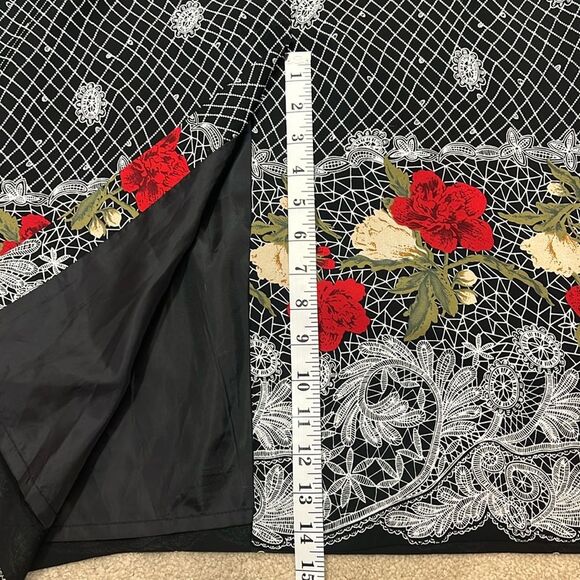 Mary McFadden Collection Vintage Maxi Floral Geometric Print Skirt Size 18 - Picture 8 of 11